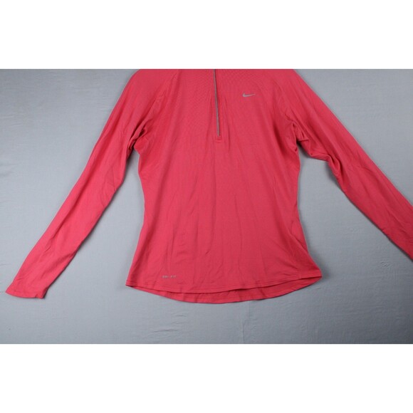 Nike Running Dri-Fit 1/4 Quarter Zip Long Sleeve Top Fuchsia Women’s Size Medium - Picture 6 of 15